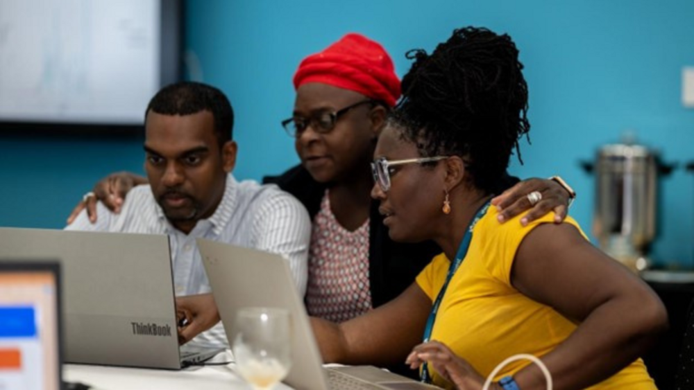 From left to right: Mitch Hartman, Economist, Economic Affairs and Investment Division, Nicole Griffith, Senior Housing Planner, Ministry of Housing, Lands and Maintenance and Sharon Bishop, Research Officer, Ministry of Youth, Sports and Community Empowerment.