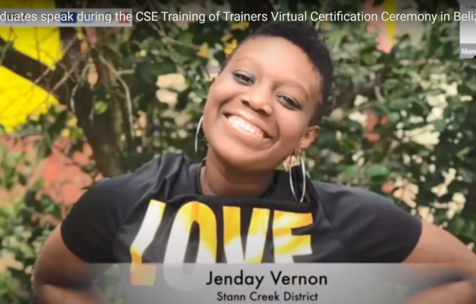 Image of a graduate of the Comprehensive Sexual Education Training of Trainers Virtual Certification Ceremony in Belize