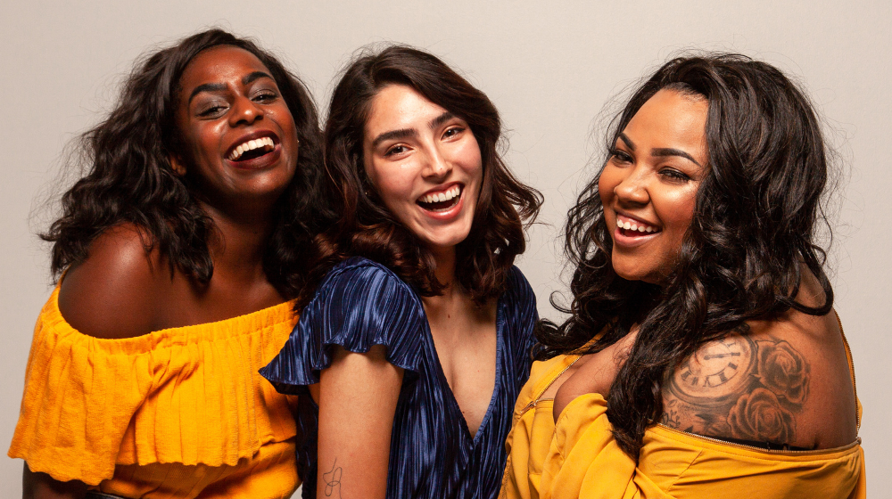 Stock Image of women laughing