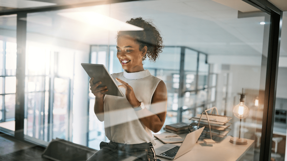 Woman using tablet