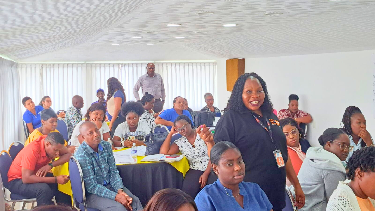 Under the facilitation of UNFPA GBViE Specialist, Mary Oyella 60 participants attended a 4-day GBV response in Emergencies training at Tropics View Hotel in Mandeville, Jamaica. 