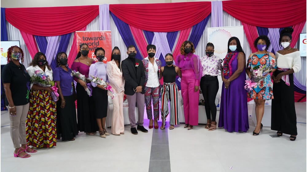 Group photo featuring Mrs. Sharon Rowley and youth leaders from across Trinidad & Tobago